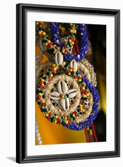 Candomble Wear Strings of Beads Made of Seeds and Shells, Cachoeira, Bahia, Brazil.-Yadid Levy-Framed Photographic Print