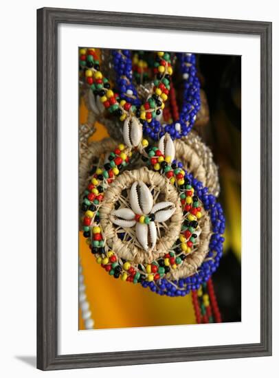 Candomble Wear Strings of Beads Made of Seeds and Shells, Cachoeira, Bahia, Brazil.-Yadid Levy-Framed Photographic Print