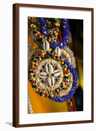 Candomble Wear Strings of Beads Made of Seeds and Shells, Cachoeira, Bahia, Brazil.-Yadid Levy-Framed Photographic Print