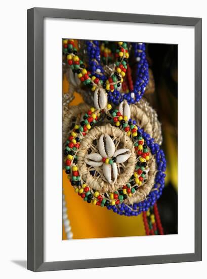 Candomble Wear Strings of Beads Made of Seeds and Shells, Cachoeira, Bahia, Brazil.-Yadid Levy-Framed Photographic Print