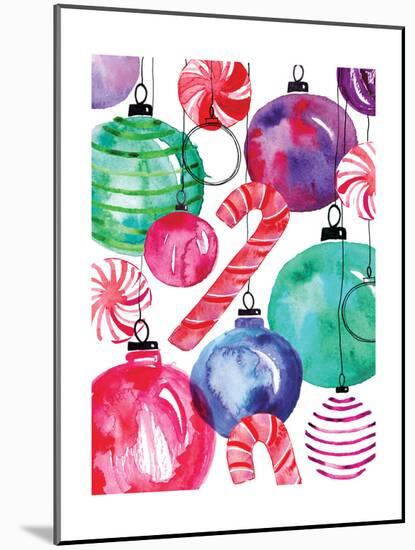 Candy Cane Ornaments-Sara Berrenson-Mounted Art Print