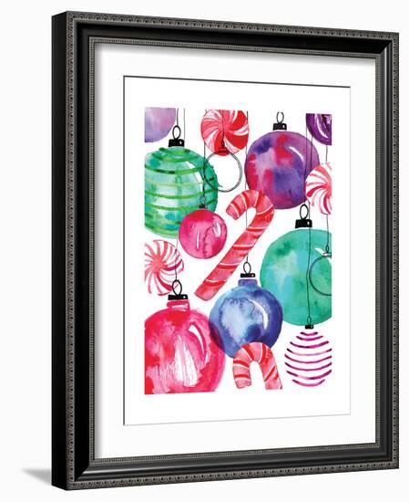 Candy Cane Ornaments-Sara Berrenson-Framed Art Print