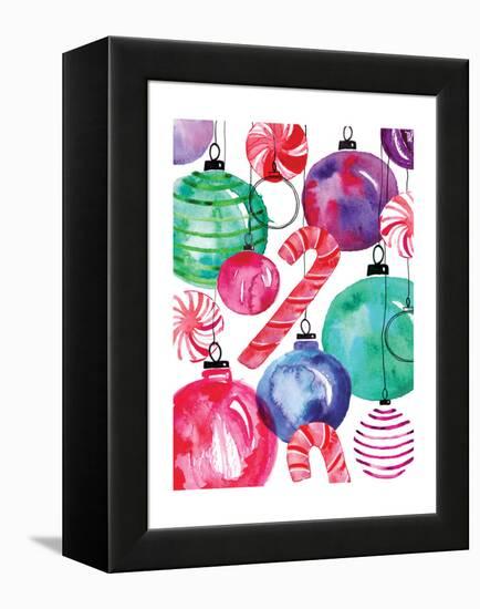 Candy Cane Ornaments-Sara Berrenson-Framed Stretched Canvas