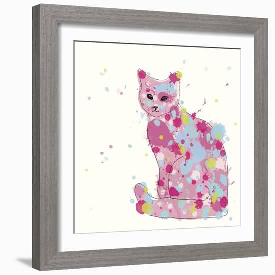 Candy Cat II-Clara Wells-Framed Giclee Print