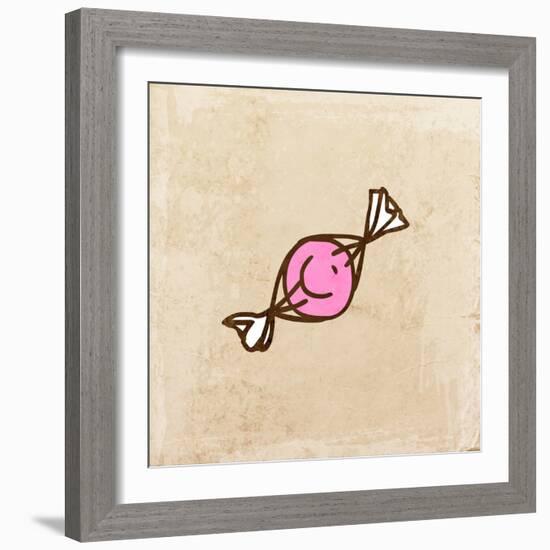 Candy. Cute Hand Drawn, Vintage Paper Texture-Ozerina Anna-Framed Art Print