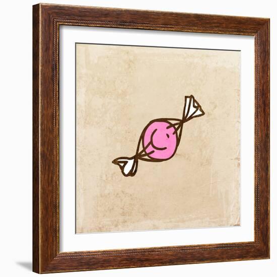 Candy. Cute Hand Drawn, Vintage Paper Texture-Ozerina Anna-Framed Art Print