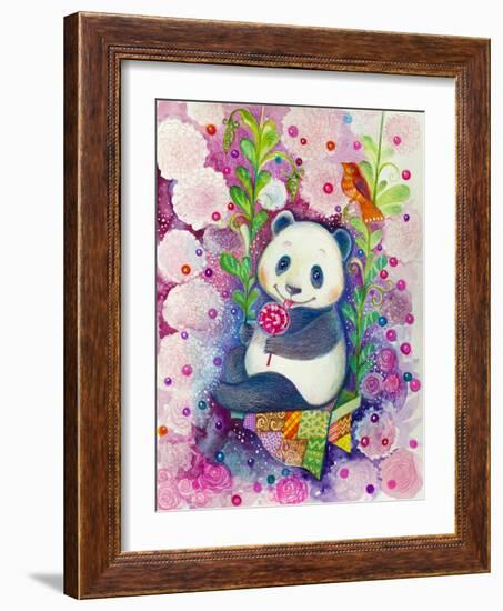 Candy Magic Panda-Oxana Zaika-Framed Giclee Print