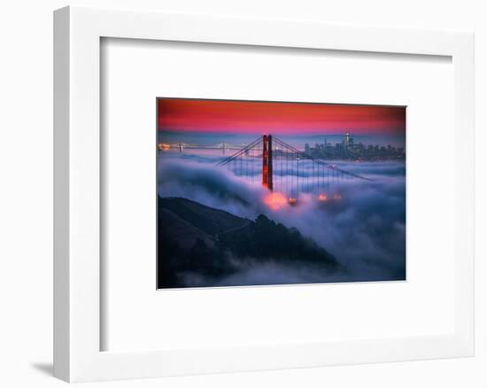 Candy Skies Moody Fog Golden Gate Bridge, San Francisco California Travel-Vincent James-Framed Photographic Print