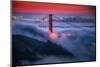 Candy Skies Moody Fog Golden Gate Bridge, San Francisco California Travel-Vincent James-Mounted Photographic Print