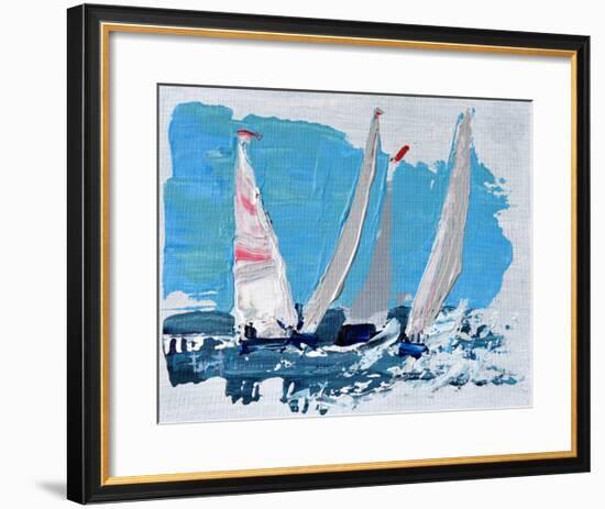 Candy Stripe Regatta-Beth A. Forst-Framed Art Print