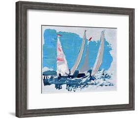 Candy Stripe Regatta-Beth A. Forst-Framed Art Print