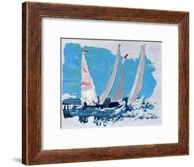 Candy Stripe Regatta-Beth A. Forst-Framed Art Print