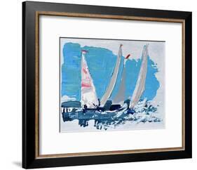 Candy Stripe Regatta-Beth A. Forst-Framed Art Print