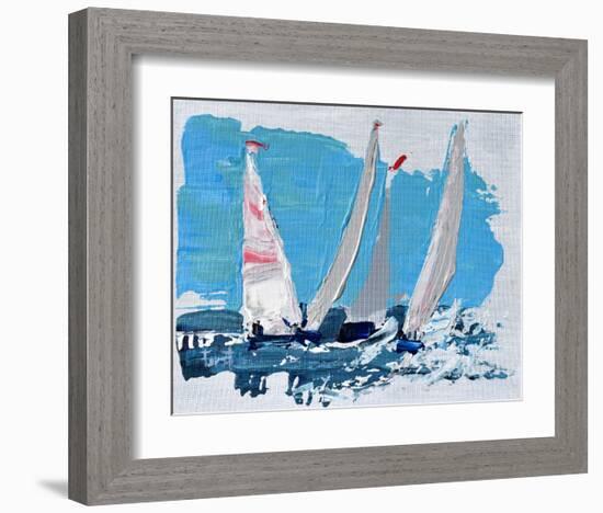 Candy Stripe Regatta-Beth A. Forst-Framed Art Print