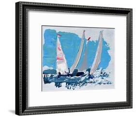 Candy Stripe Regatta-Beth A. Forst-Framed Art Print