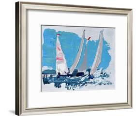 Candy Stripe Regatta-Beth A. Forst-Framed Art Print