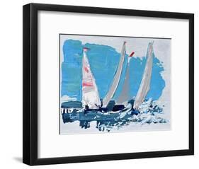 Candy Stripe Regatta-Beth A. Forst-Framed Art Print