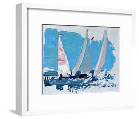 Candy Stripe Regatta-Beth A. Forst-Framed Art Print