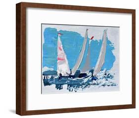 Candy Stripe Regatta-Beth A. Forst-Framed Art Print