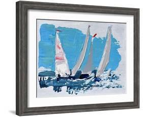 Candy Stripe Regatta-Beth A. Forst-Framed Art Print