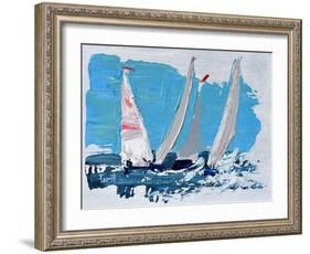 Candy Stripe Regatta-Beth A. Forst-Framed Art Print