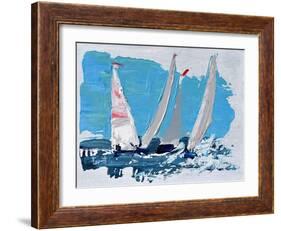 Candy Stripe Regatta-Beth A. Forst-Framed Art Print