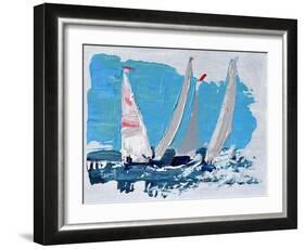 Candy Stripe Regatta-Beth A. Forst-Framed Art Print