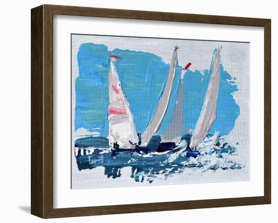 Candy Stripe Regatta-Beth A. Forst-Framed Art Print