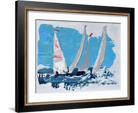 Candy Stripe Regatta-Beth A. Forst-Framed Art Print