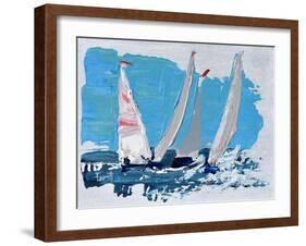 Candy Stripe Regatta-Beth A. Forst-Framed Art Print