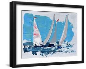 Candy Stripe Regatta-Beth A. Forst-Framed Art Print