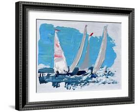 Candy Stripe Regatta-Beth A. Forst-Framed Art Print