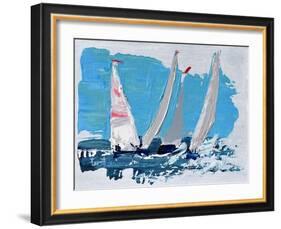 Candy Stripe Regatta-Beth A. Forst-Framed Art Print