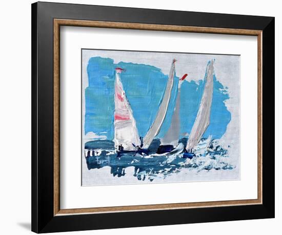 Candy Stripe Regatta-Beth A. Forst-Framed Art Print