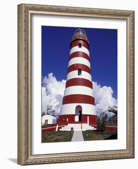 Candystripe Lighthouse, Elbow Cay, Bahamas, Caribbean-Greg Johnston-Framed Photographic Print