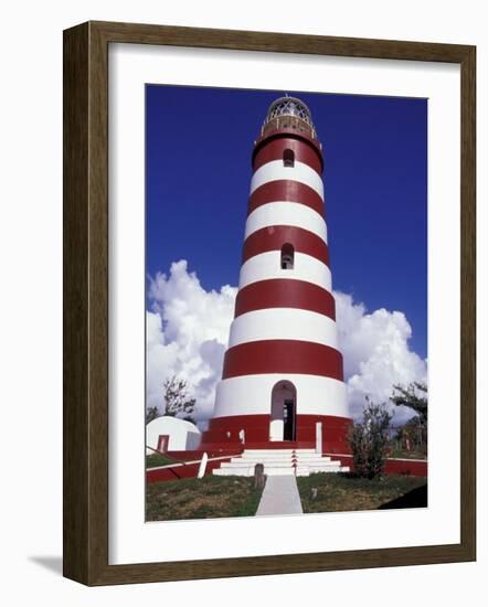 Candystripe Lighthouse, Elbow Cay, Bahamas, Caribbean-Greg Johnston-Framed Photographic Print