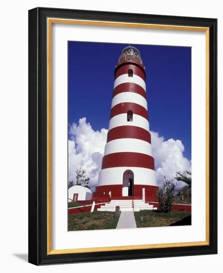 Candystripe Lighthouse, Elbow Cay, Bahamas, Caribbean-Greg Johnston-Framed Photographic Print