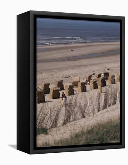 Cane Chairs on Beach, Egmond, Holland-I Vanderharst-Framed Premier Image Canvas