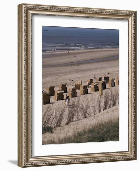 Cane Chairs on Beach, Egmond, Holland-I Vanderharst-Framed Photographic Print