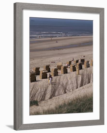 Cane Chairs on Beach, Egmond, Holland-I Vanderharst-Framed Photographic Print
