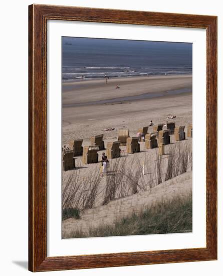 Cane Chairs on Beach, Egmond, Holland-I Vanderharst-Framed Photographic Print