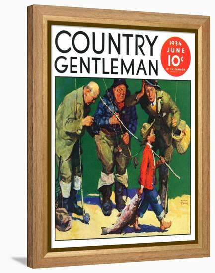 "Cane Pole Catch," Country Gentleman Cover, June 1, 1934-William Meade Prince-Framed Premier Image Canvas