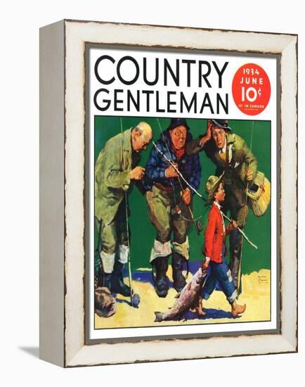 "Cane Pole Catch," Country Gentleman Cover, June 1, 1934-William Meade Prince-Framed Premier Image Canvas