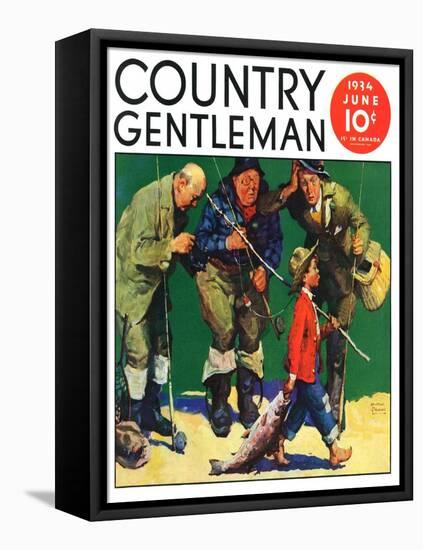 "Cane Pole Catch," Country Gentleman Cover, June 1, 1934-William Meade Prince-Framed Premier Image Canvas