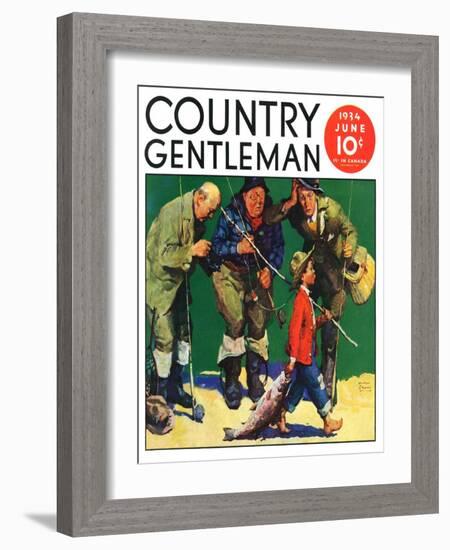 "Cane Pole Catch," Country Gentleman Cover, June 1, 1934-William Meade Prince-Framed Giclee Print