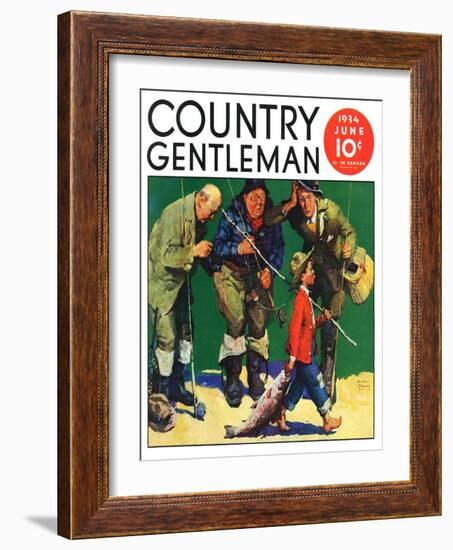 "Cane Pole Catch," Country Gentleman Cover, June 1, 1934-William Meade Prince-Framed Giclee Print