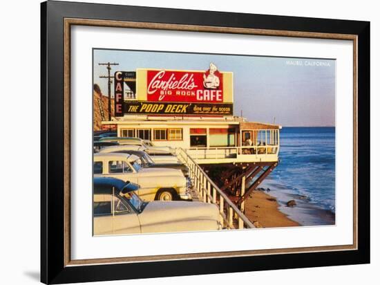Canfield's Big Rock Cafe, Malibu, California-null-Framed Art Print
