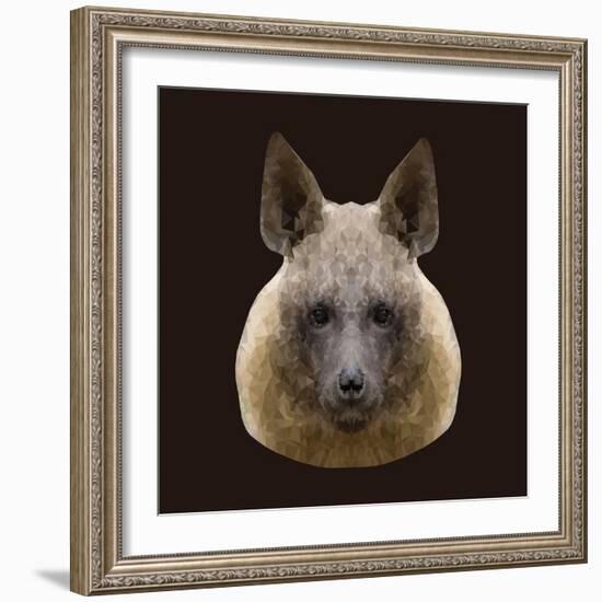 Canine Beast of Pray, Hyena, Low Poly Vector Portrait Illustration-Jan Fidler-Framed Photographic Print