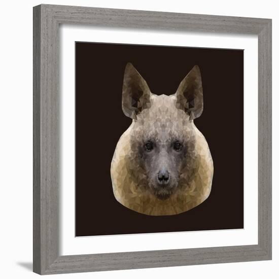 Canine Beast of Pray, Hyena, Low Poly Vector Portrait Illustration-Jan Fidler-Framed Photographic Print