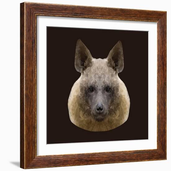 Canine Beast of Pray, Hyena, Low Poly Vector Portrait Illustration-Jan Fidler-Framed Photographic Print